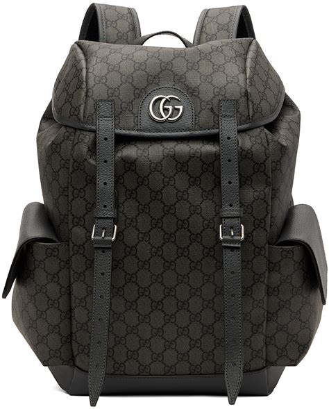 grey gucci backpack|Gucci black canvas backpack.